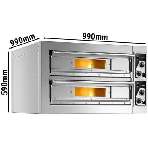 GGM Gastro Elektro Pizzaofen - 4+4x 33cm - Manuell Zilver