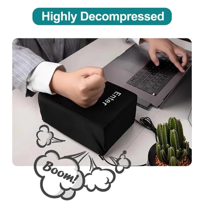 Grote USB Enter-toets Anti-stressknop Decompressiecomputer Elke Vent-kussensknop Desktopkussen Voor Kantoorwerker Programmeur gray
