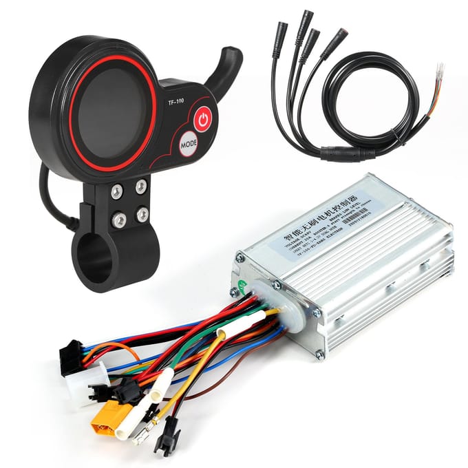 48V Aluminiumlegering Elektrische Scooter Borstelloze Motor Controller Intelligent met Instrument Display black