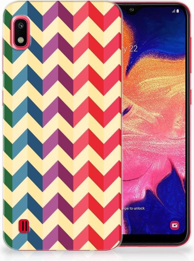 Back Cover voor Samsung Galaxy A10 TPU bumper Zigzag Multi Color