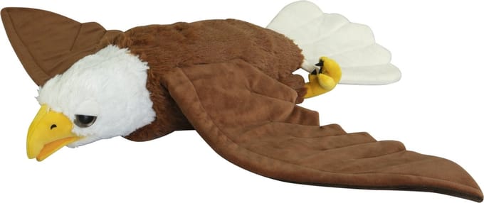 Nature Planet pluche zeearend - knuffel vogel - 70 cm - bruin/wit - premium kwaliteit - om op te hangen