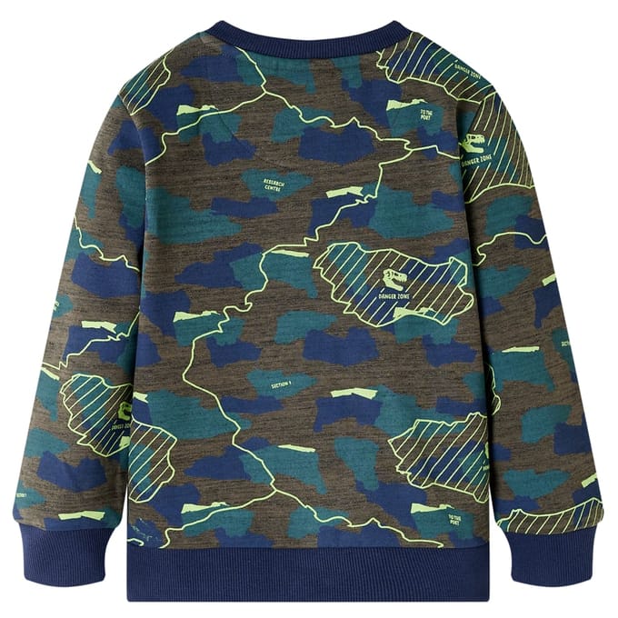 vidaXL - Kindershirt - 128 - gemêleerd - donkerkakikleurig