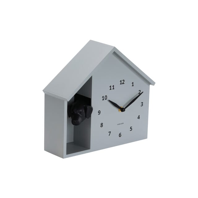 Karlsson - Wandklok Peeking Doggy - Muisgrijs- Ø24,9cm