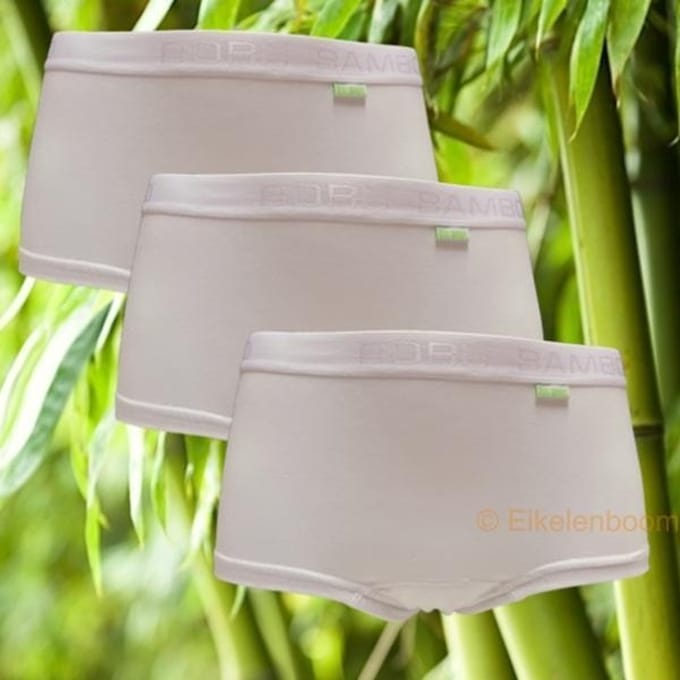 Boru Bamboo - maat L - 3-pack dames short - wit