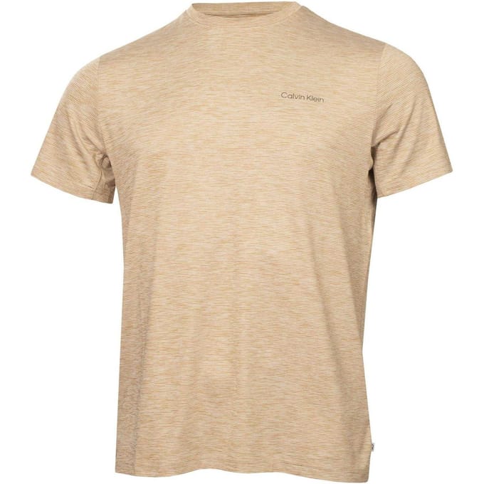 Calvin Klein Heren Gestreepte Golf T-Shirt (Khaki)