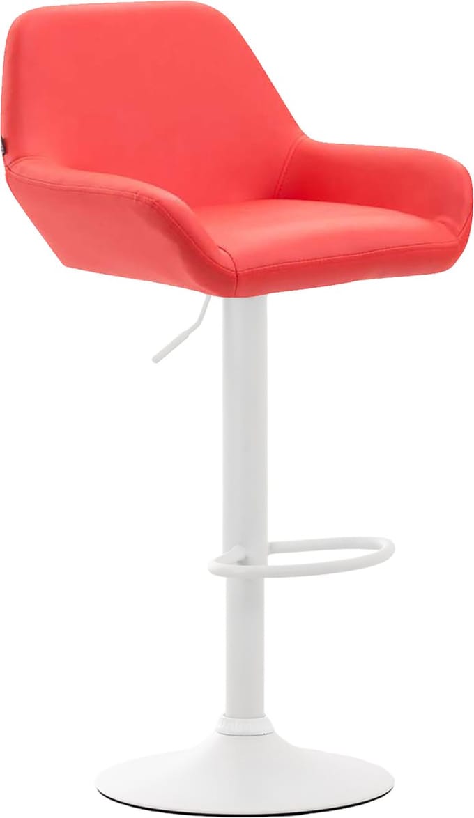 CLP Braga Barkruk - Kunstleer wit/rood