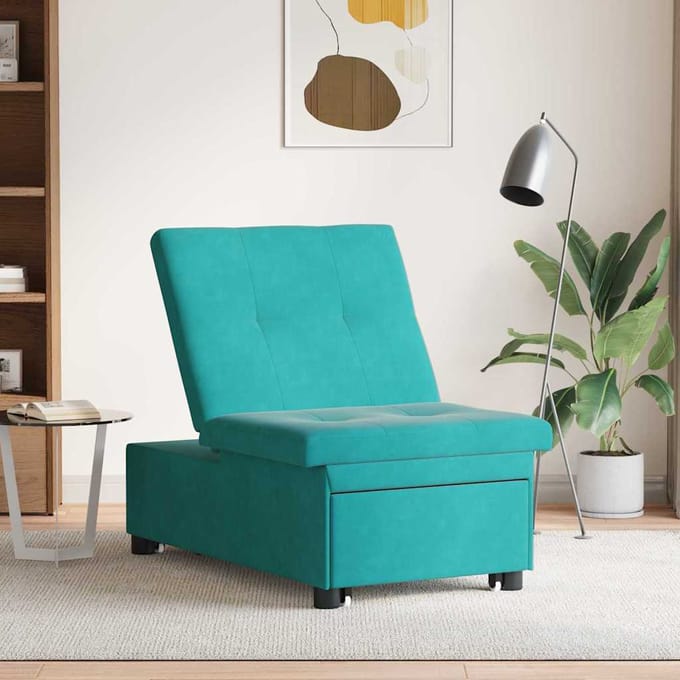 vidaXL - Slaapbank - Turquoise - 194 - x - 67 - x - 82 - cm - Fluweel
