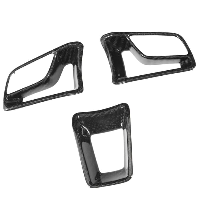 Stuurwiel Cover Trim Koolstofvezel Bedieningspaneel Frame Decal Sticker voor Macan 718 Boxster Cayman 911 black
