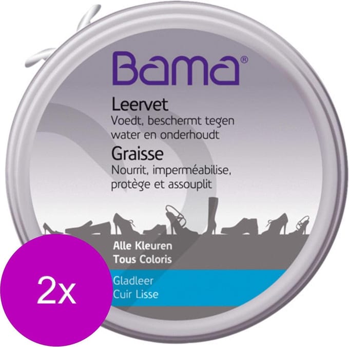 Bama Leervet Gladleer - Schoenonderhoud - 2 x 100 ml Transparant