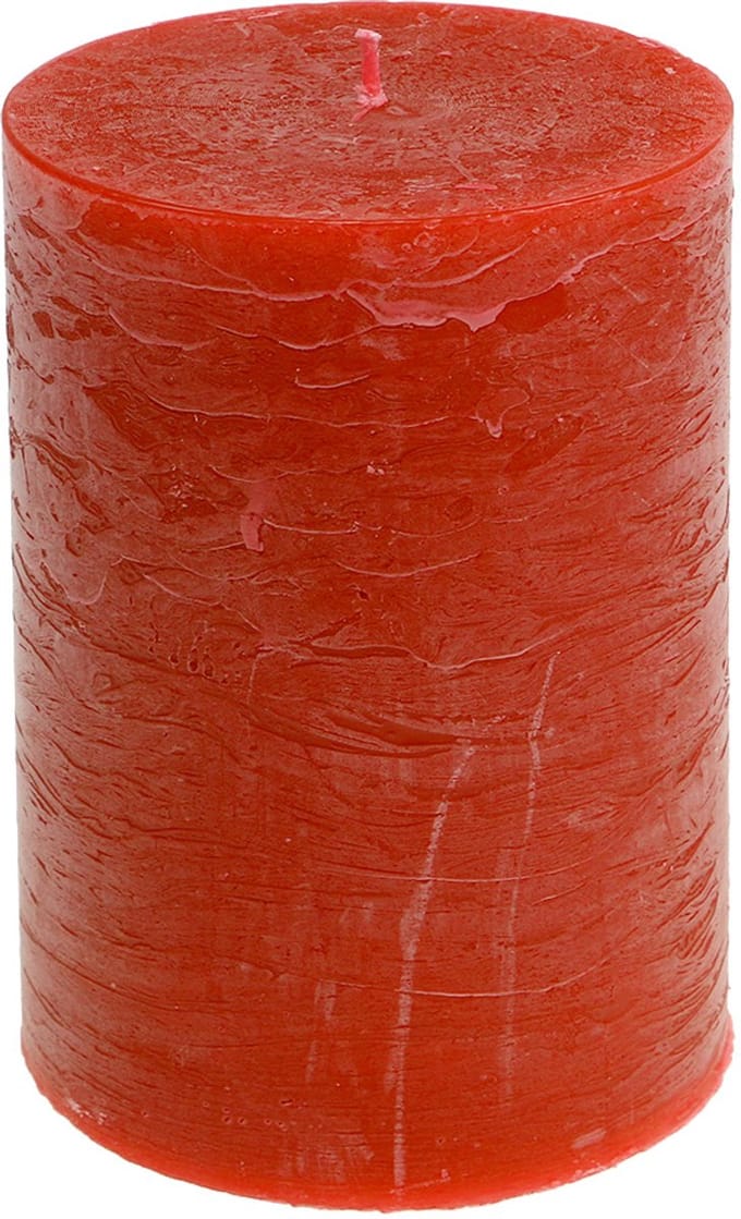 Effen gekleurde kaarsen oranje 85x120mm 2st, 2 Stück