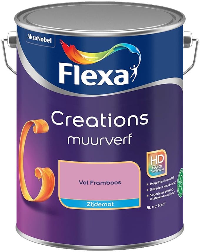 Flexa - Creations Muurverf Zijdemat - Vol Framboos - Mengverf - 5 L