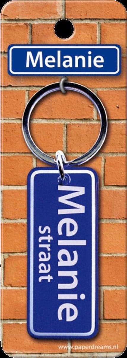 Paper Dreams Sleutelhanger Straatnaam Melanie 9 Cm Staal Blauw