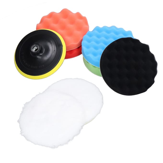 9Pcs Polishing Pad Buffing Sponge 150mm Diameter Cleaning Tool Set Kit for Car Boat red