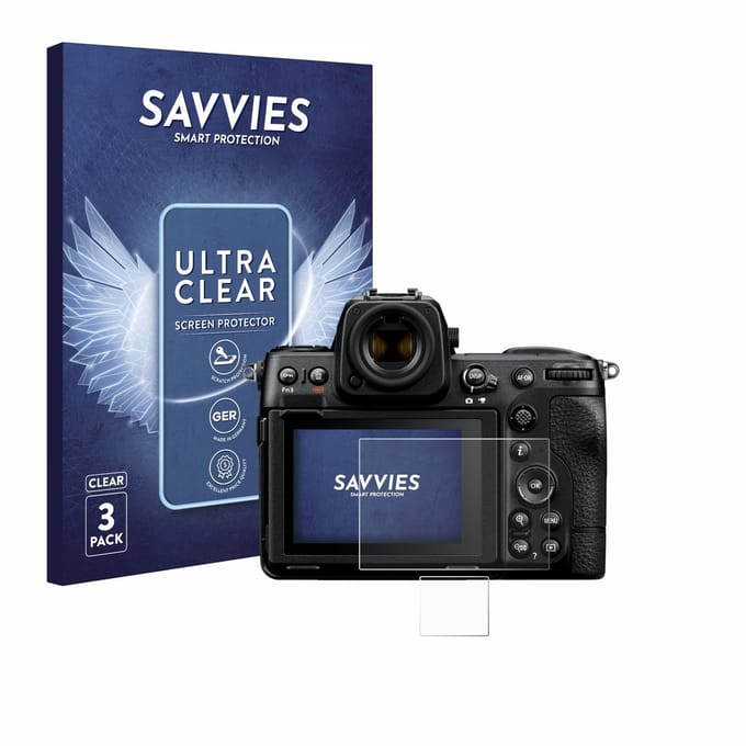 Savvies - Screenprotector voor Nikon Z 8 (Display + Schouderdisplay) - Folie Beschermfolie transparant 6 Stuks