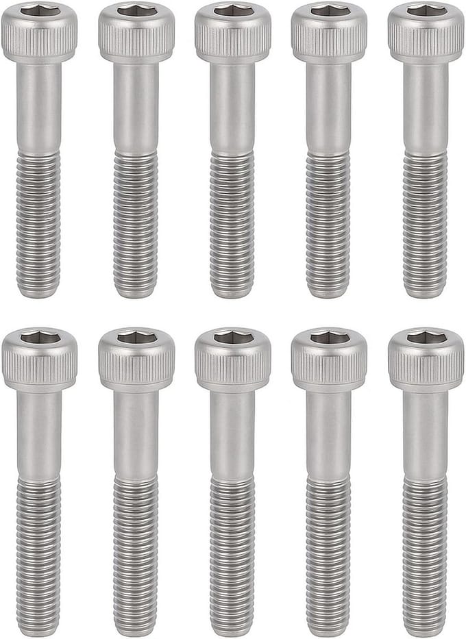 10x M10 Cilinderkopschroeven RVS A2-70 DIN 912 Volledig Schroefdraad