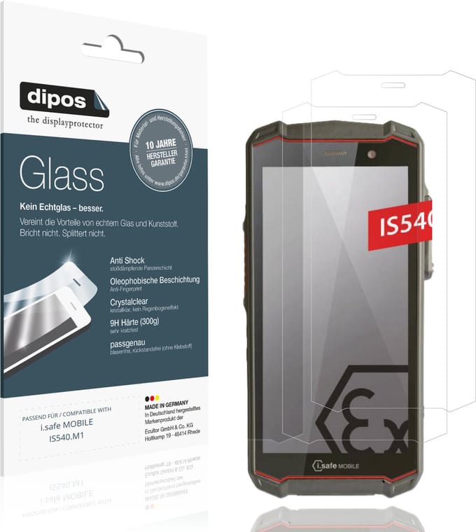 dipos – 2x Pantserfolie geschikt voor i.safe MOBILE IS540.M1 | 9H Screenprotector