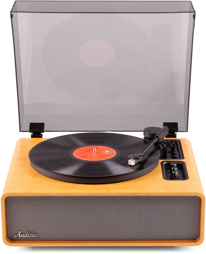 Premium platenspeler - Audizio Laredo - HiFi platenspeler met Bluetooth - LP speler - Bamboe