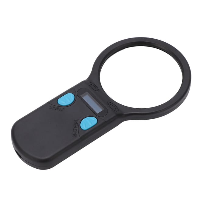 Huisdier Microchip Scanner Bluetooth Dieren Microchip Tag Lezer Scanner met Vergrootglas LED Licht black
