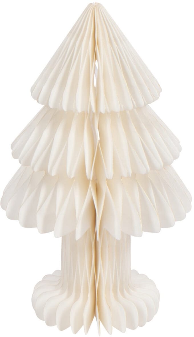 J-Line decoratie Kerstboom Vouwbaar - papier - wit - small