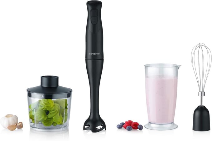 Staafmixer Set - Mixer Staaf - Snel Mixen - Inclusief Accessoires - 700 ml - Zwart