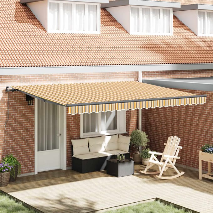 vidaXL - Uitschuifbare - luifel - Meerkleurig - 450 - × - 350 - cm