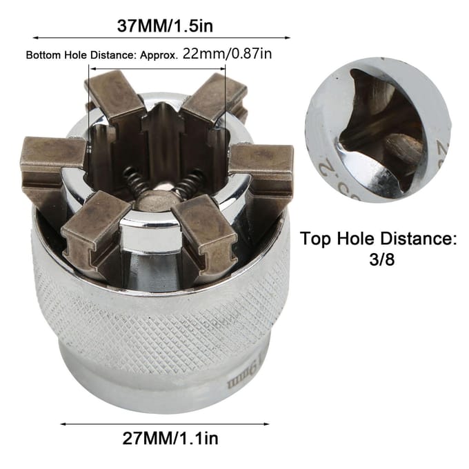 Universele Dopsleutel Magische Verstelbare Dop voor 10~19mm 38~34in Moer gray
