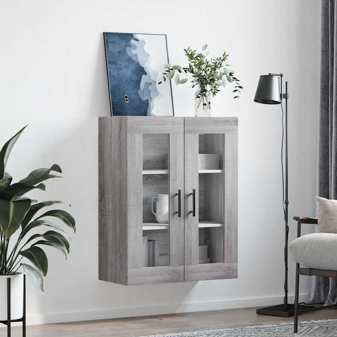 vidaXL - Bovenkast - 69,5x34x90 - cm - grijs - sonoma - eikenkleurig