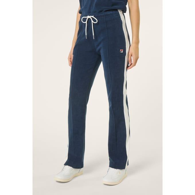 FILA Adriano Slim Contrast Panel Towelling Track Pants Black Iris Taglia: M | Pantaloni da tuta Outlet | Donna | Nero