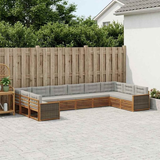 vidaXL - Sofa-Sets - 10 - st - Massief - Acacia - Hout