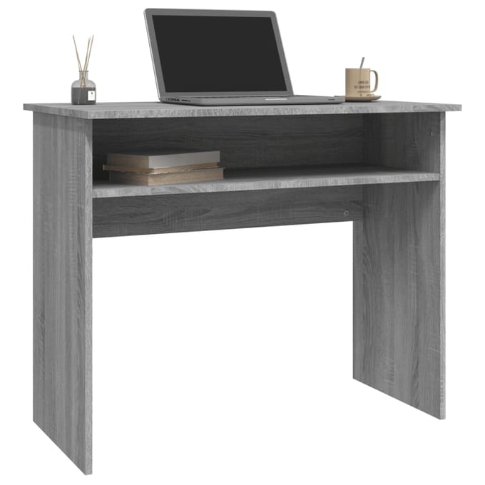vidaXL - Bureau - 90x50x74 - cm - bewerkt - hout - grijs - sonoma - eikenkleurig