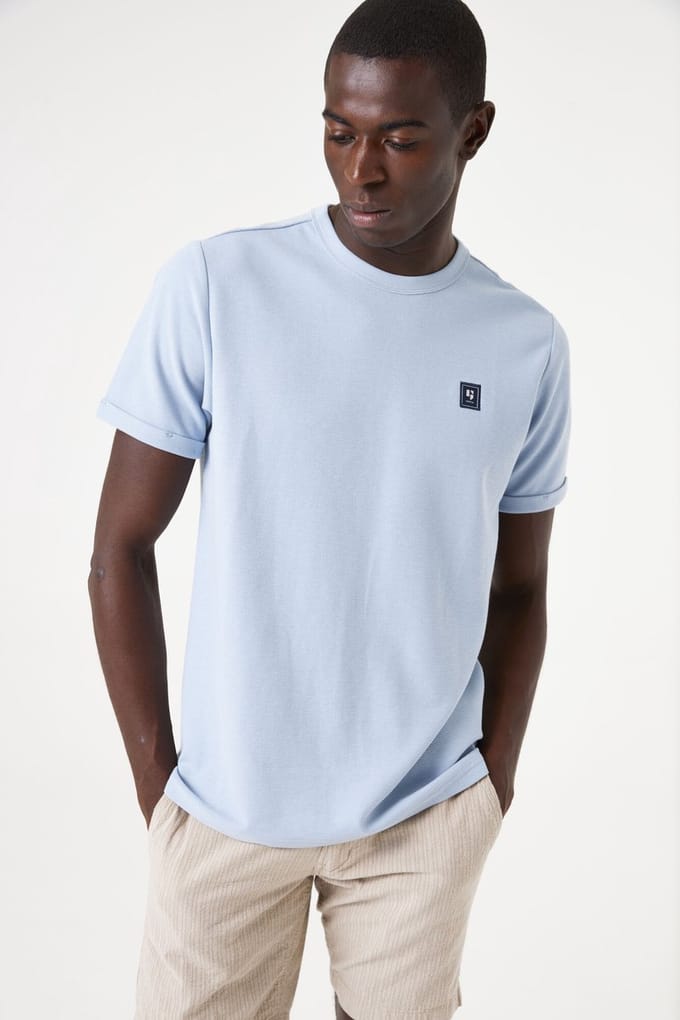 GARCIA Heren T-shirt Blauw Korte mouw