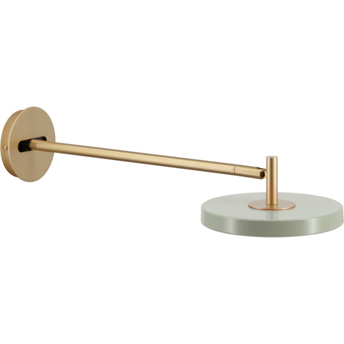 UMAGE LED wandlamp Asteria Long, olijfgroen/messing, stekker