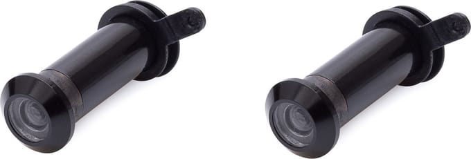 Deurspion - 2x - zwart - massief messing - 1,2 cm - 160 graden - deurbeveiliging