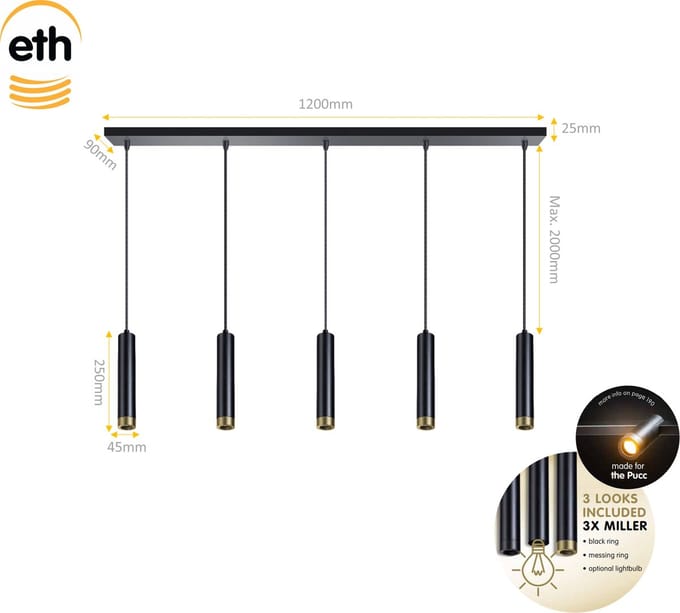 Hanglamp Miller Zwart