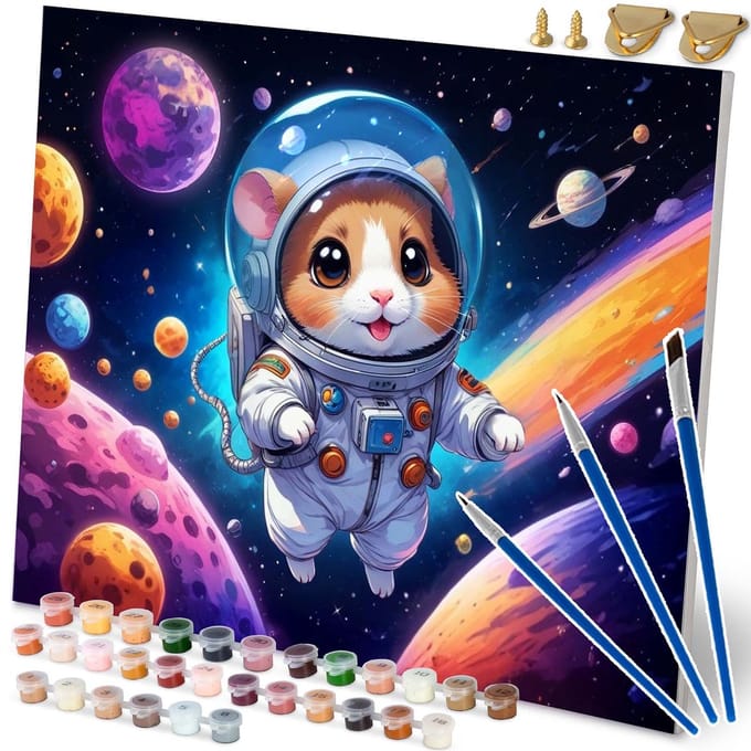 Schilderen op nummer 40x50 cm Massido Astronauta