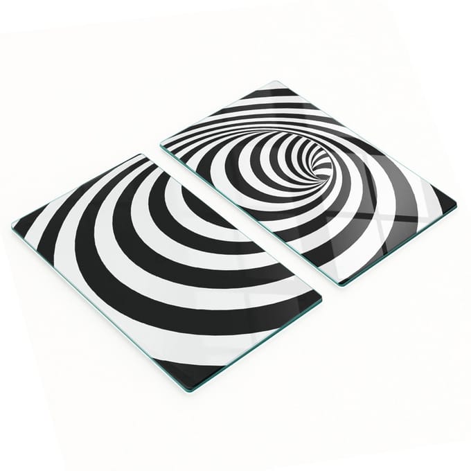 Multifunctionele decoratieve glazen spiraalborden met strepen 2x30x52 cm