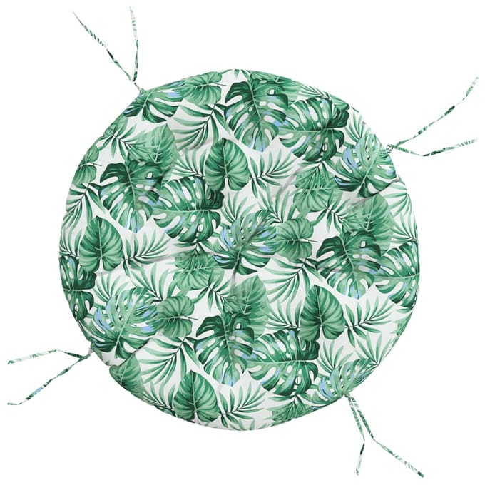 vidaXL - Zitkussen - rond - bladpatroon - Ø - 100x11 - cm - oxford - stof