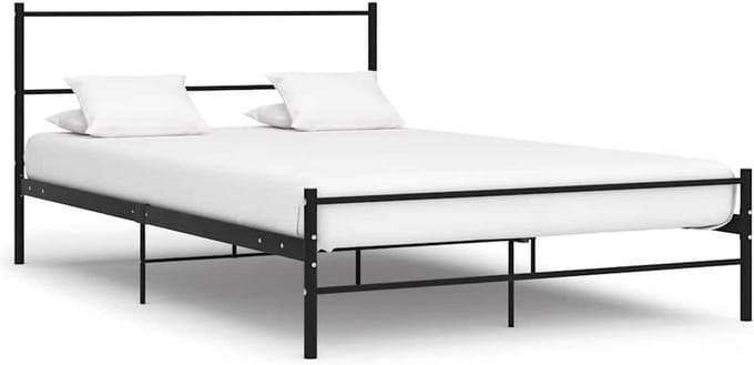 Stalen Bedframe 140x200 cm Zwart Robuust Slaapmeubel