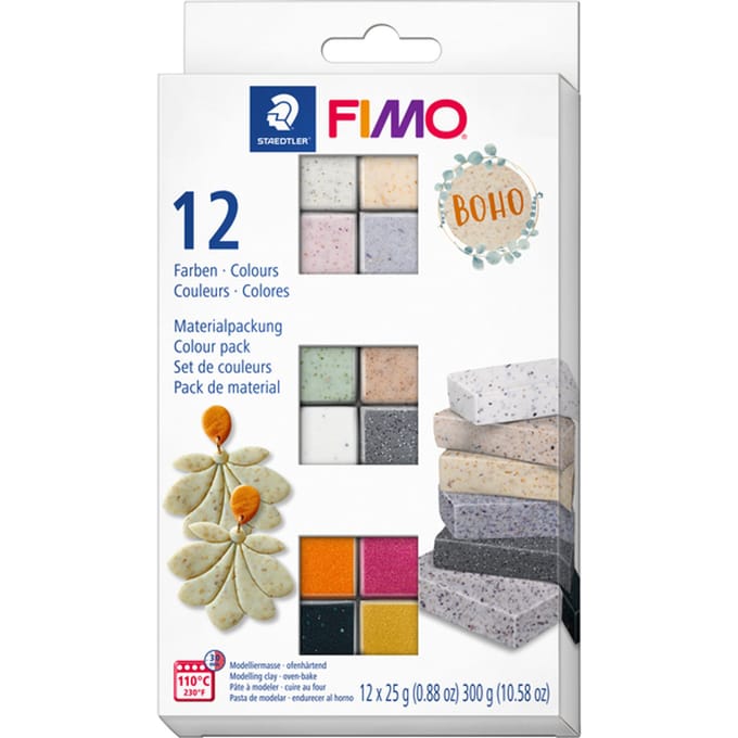 FIMO effect set colour pack 12 st boho colours