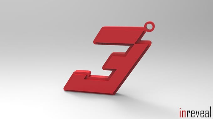 Sleutelhanger F1 '3' Max Verstappen (Formule 1) - 48x39x5 mm - Rood