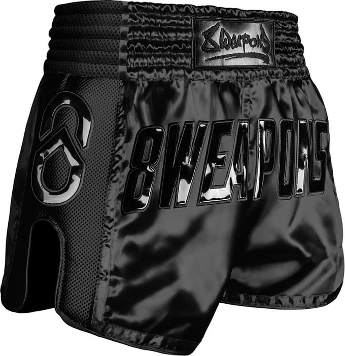8 WEAPONS Muay Thai Short Super Mesh Noir Zwart - XXL