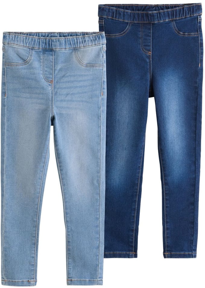 Next - Meisjes - Set van 2 jeggings met elastische taille - Blauw