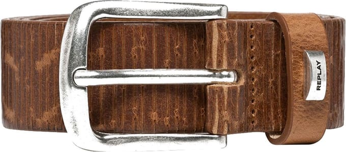 REPLAY Leren Riem Belt W85 Tan Lichtbruin