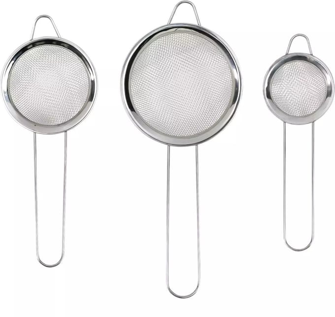 Benson Keuken vergiet/zeef - set 3-delig - RVS - compact - D10/8 en 6 cm
