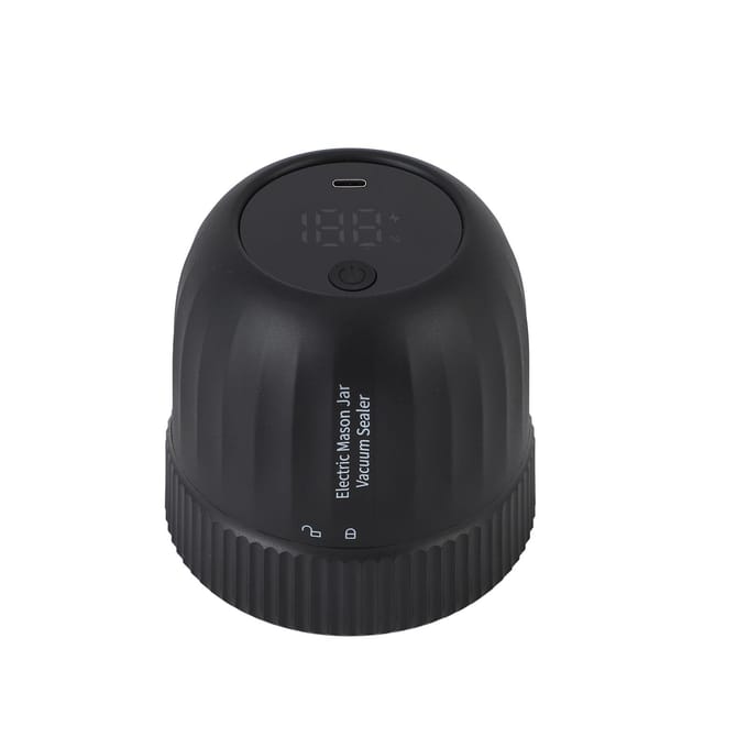 Kit Scelleur de Bocaux Sous Vide Électrique Batterie 1200mAh Rechargeable Portable Bocaux de Conserve Scellage Sous Vide noir