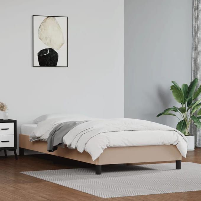 vidaXL - Bedframe - kunstleer - cappuccinokleurig - 100x200 - cm