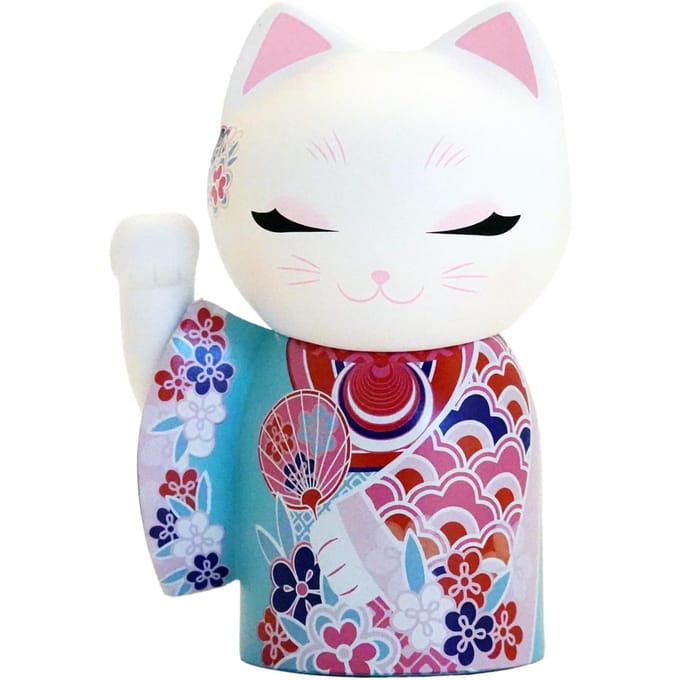 Kimmidoll Pop YUME 9cm hoog MNFL003 Maneki-neko (Gelukkige kat) - - white