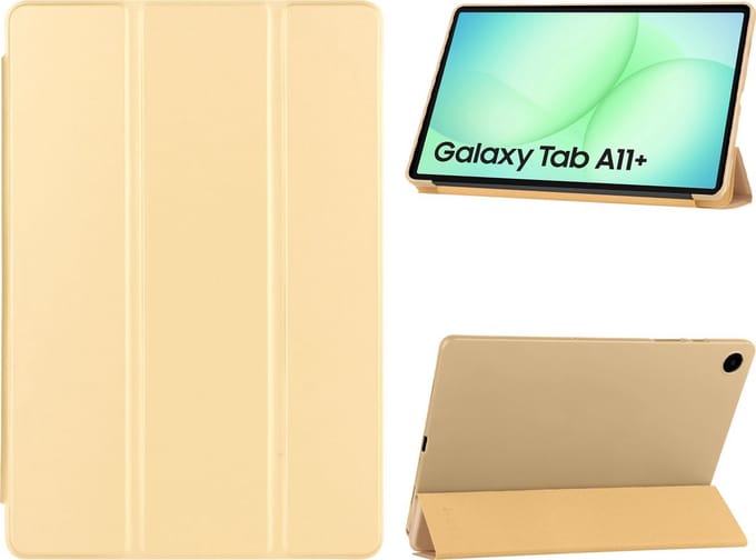 Arara Hoes Geschikt voor Samsung Galaxy Tab A11 Plus - Tri-Fold bookcase met auto/wake functie - Goud