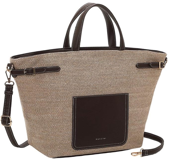 Puccini Grote Schoudertas Dames - Nella - Beige