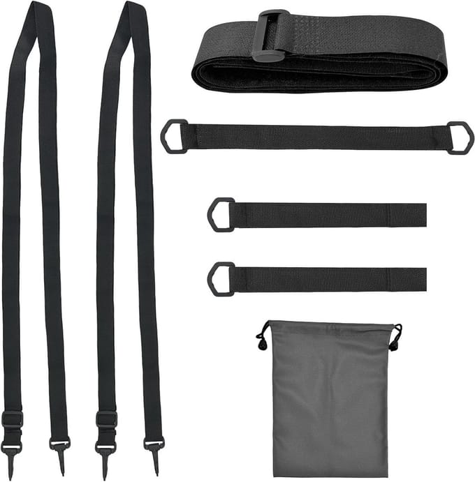 Parasol Windzekering - Stabiele Riemen Set - Parasol Beveiligen - UV Bestendig Polyester - Diverse Maten - Zwart